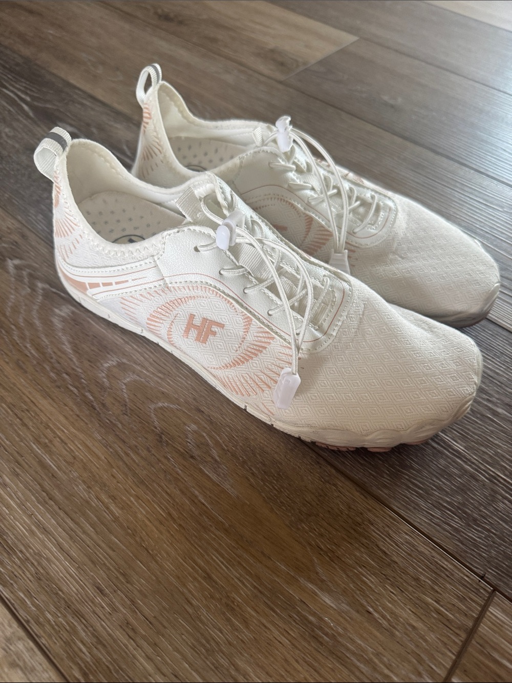 HF Lightweight Slip-On Sneakers in White and Blush